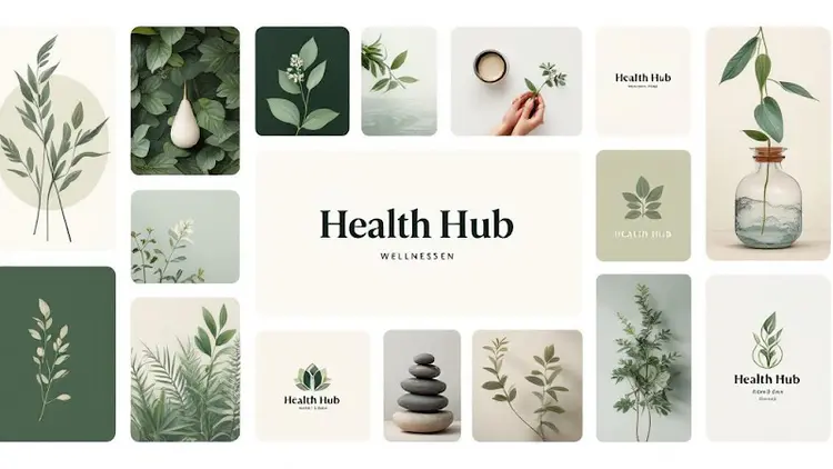 Health Hub moodboard with photography and art direction – Wellness Center